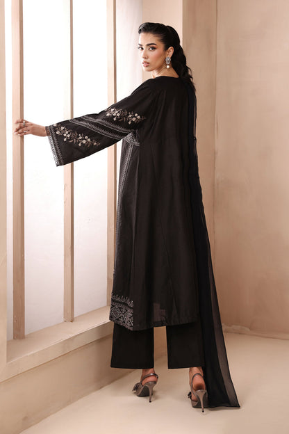 Maria B | Pre Fall Dresses | 3 Piece Embroidered Dobby Suit Black2 - Ladies Clothes - Maria Faisal