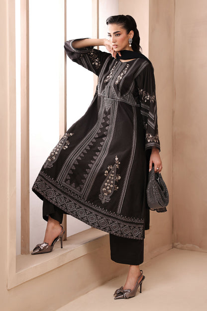 Maria B | Luxury Winter Pret 25 | DW-MN25-10-Black - Ladies Clothes - Maria Faisal