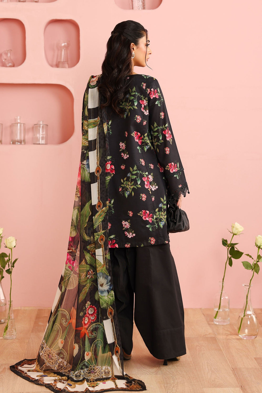 Maria B | Luxury Winter Pret 25 | DW-PF25-06-Black - Ladies Clothes - Maria Faisal