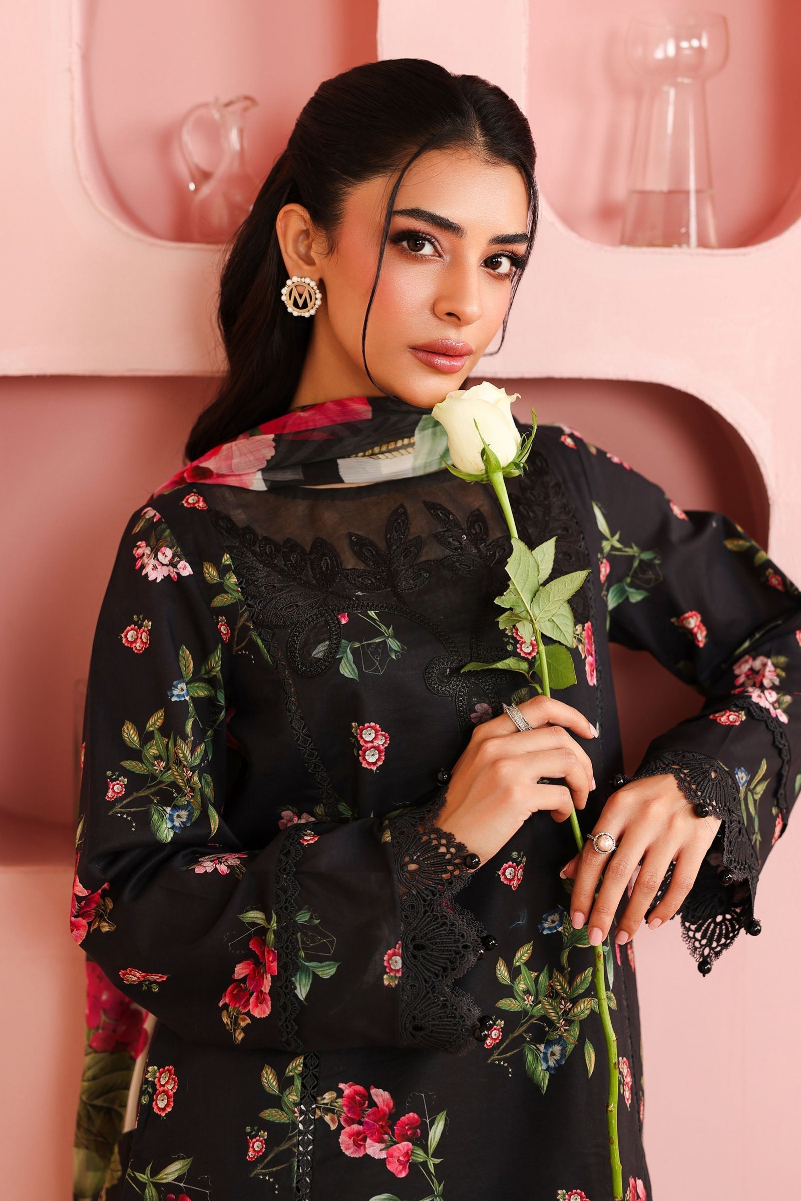 Maria B | Luxury Winter Pret 25 | DW-PF25-06-Black - Ladies Clothes - Maria Faisal