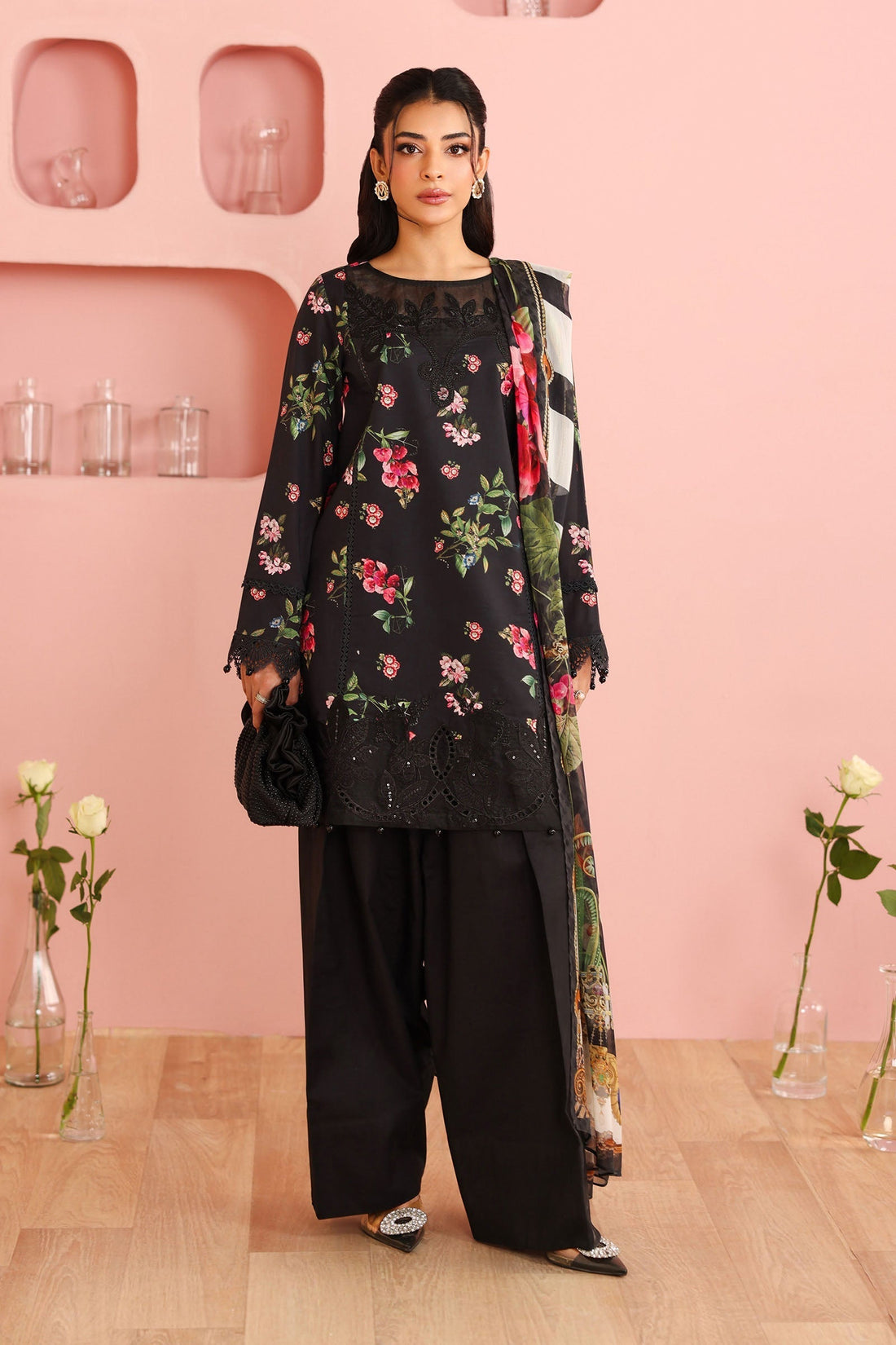 Maria B | Luxury Winter Pret 25 | DW-PF25-06-Black - Ladies Clothes - Maria Faisal