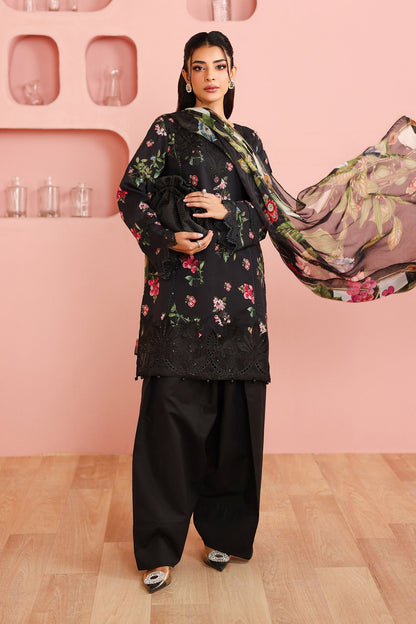 Maria B | Luxury Winter Pret 25 | DW-PF25-06-Black - Ladies Clothes - Maria Faisal