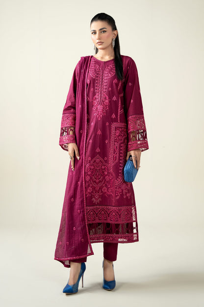 Maria B | Pre Fall Dresses | 3 Piece Embroidered Dobby Suit PP - Ladies Clothes - Maria Faisal