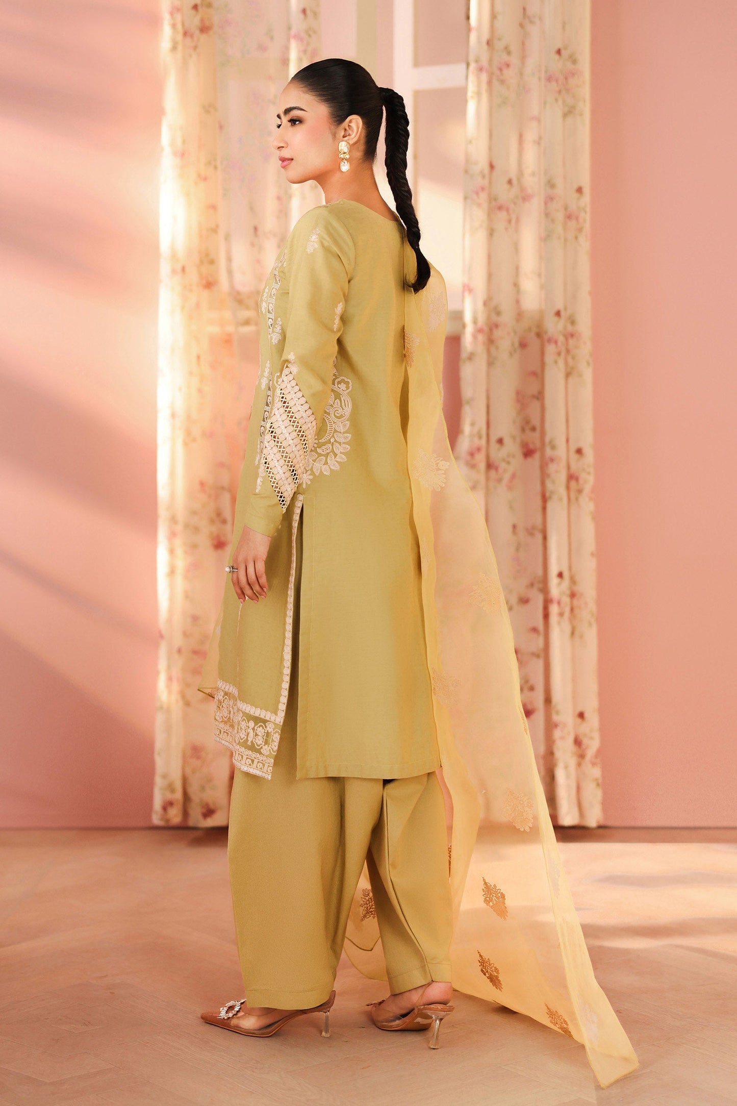 Maria B | Pre Fall Dresses | 3 Piece Embroidered Dobby Suit MM - Ladies Clothes - Maria Faisal