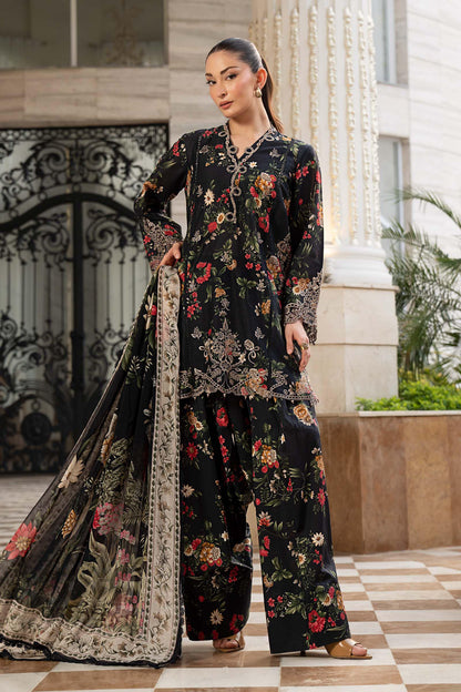 Maria B | Luxury Pret Pre Fall | DW-PF26-03-Black - Luxury Dress - available at Maria Faisal in UK and USA.