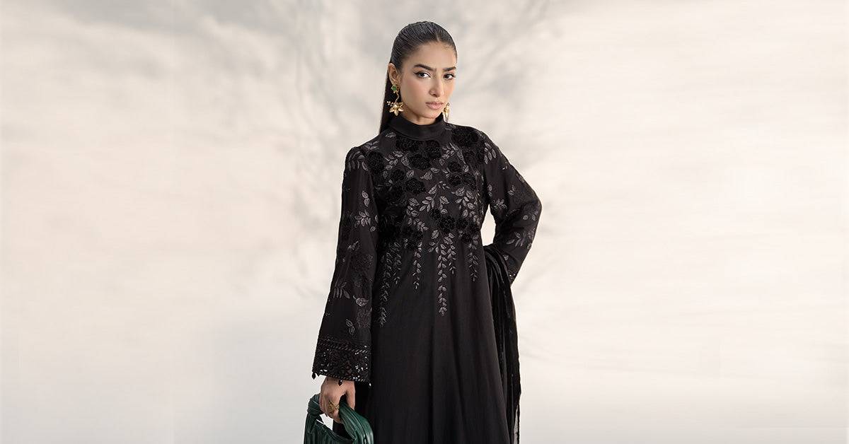 Maira B | Ready to Wear | DW-W24-103 Black by Maria Faisal - Registered Vendor of : Maria B - type : Wedding Dress - 100% original wedding dresses