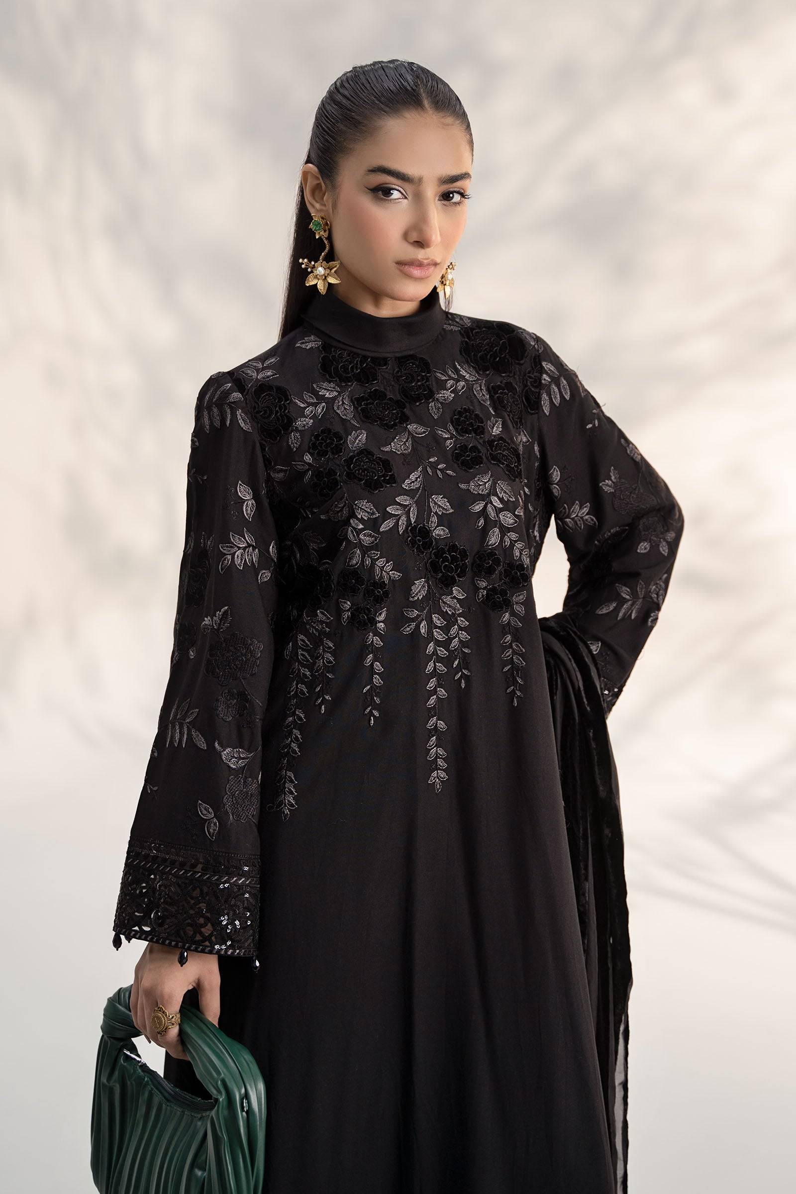 Maira B | Ready to Wear | DW-W24-103 Black by Maria Faisal - Registered Vendor of : Maria B - type : Wedding Dress - 100% original wedding dresses