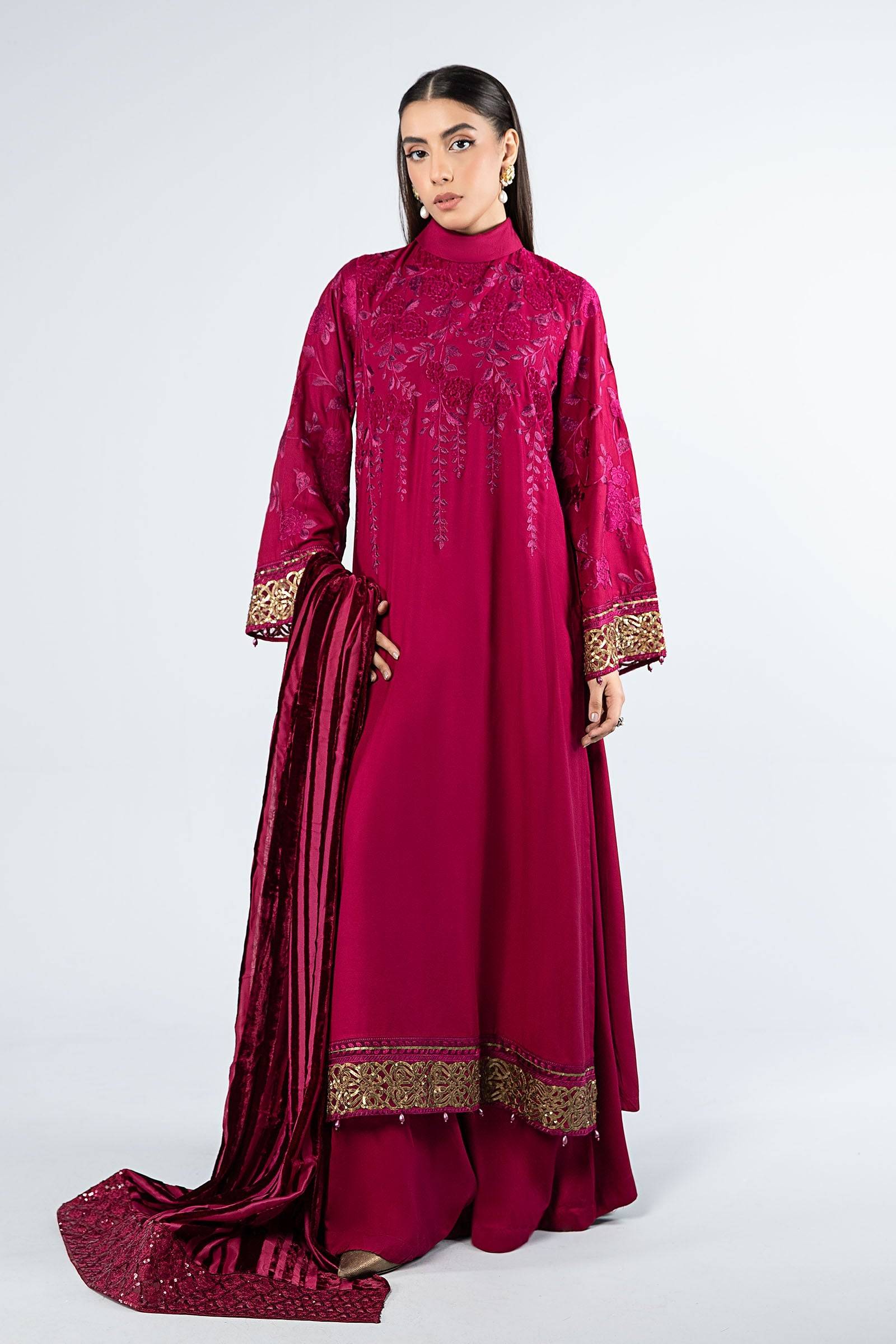 Maira B | Ready to Wear | DW-W24-103 Pink by Maria Faisal - Registered Vendor of : Maria B - type : Wedding Dress - 100% original wedding dresses