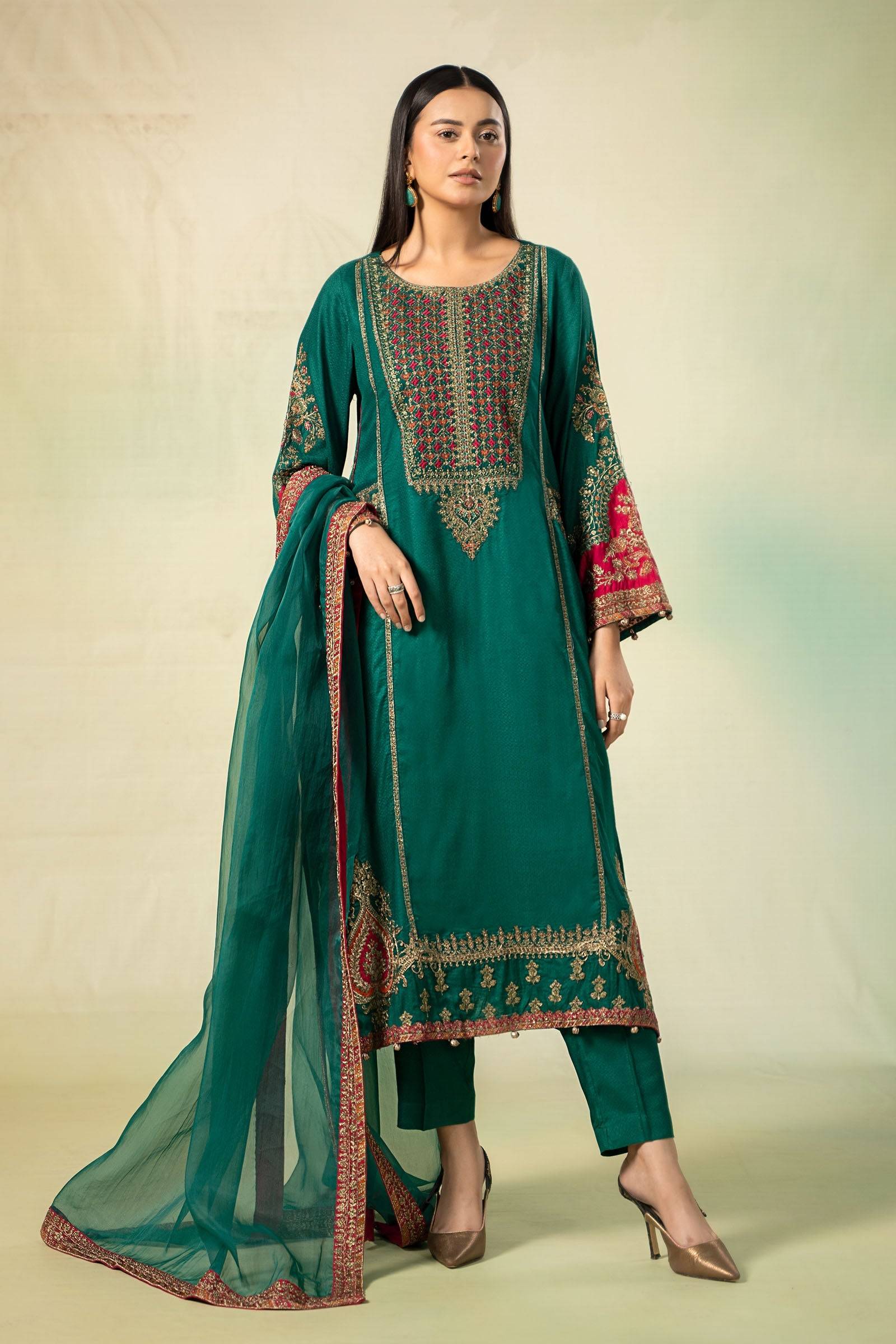 Maira B | Ready to Wear | DW-W24-111 by Maria Faisal - Registered Vendor of : Maria B - type : Wedding Dress - 100% original wedding dresses