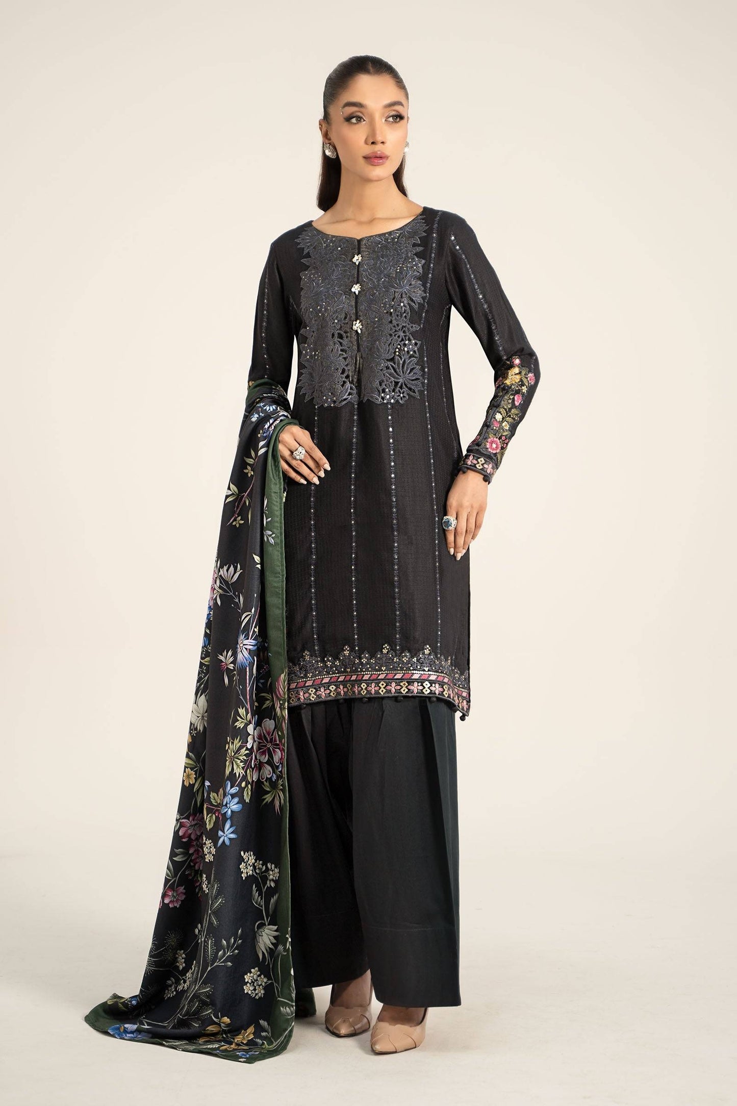Maira B | Ready to Wear | DW-W24-150 Grey by Maria Faisal - Registered Vendor of : Maria B - type : Wedding Dress - 100% original wedding dresses