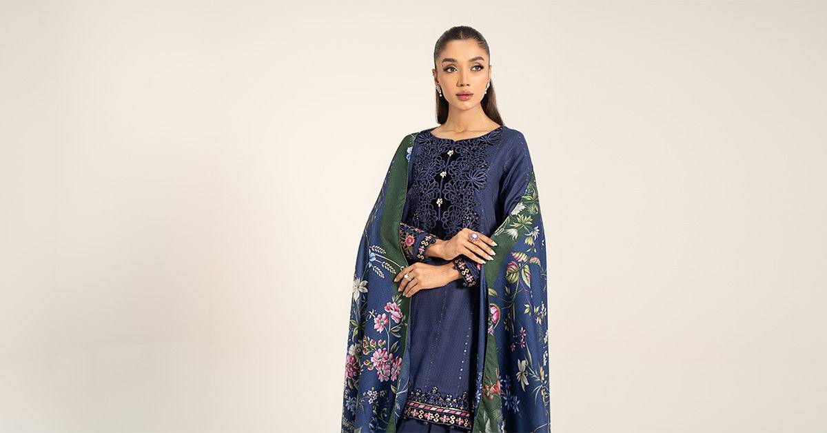 Maira B | Ready to Wear | DW-W24-150 Blue by Maria Faisal - Registered Vendor of : Maria B - type : Wedding Dress - 100% original wedding dresses