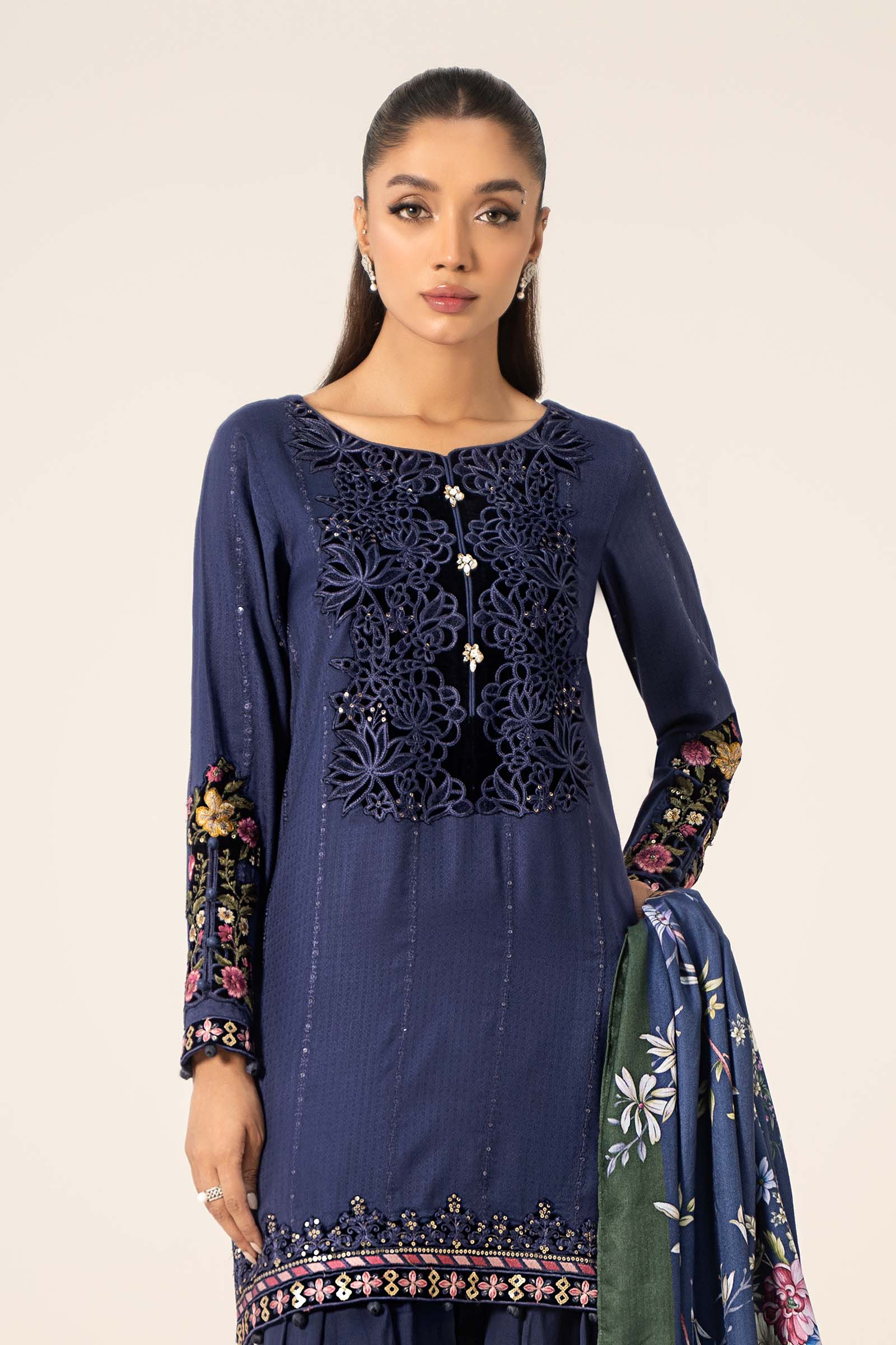 Maira B | Ready to Wear | DW-W24-150 Blue by Maria Faisal - Registered Vendor of : Maria B - type : Wedding Dress - 100% original wedding dresses