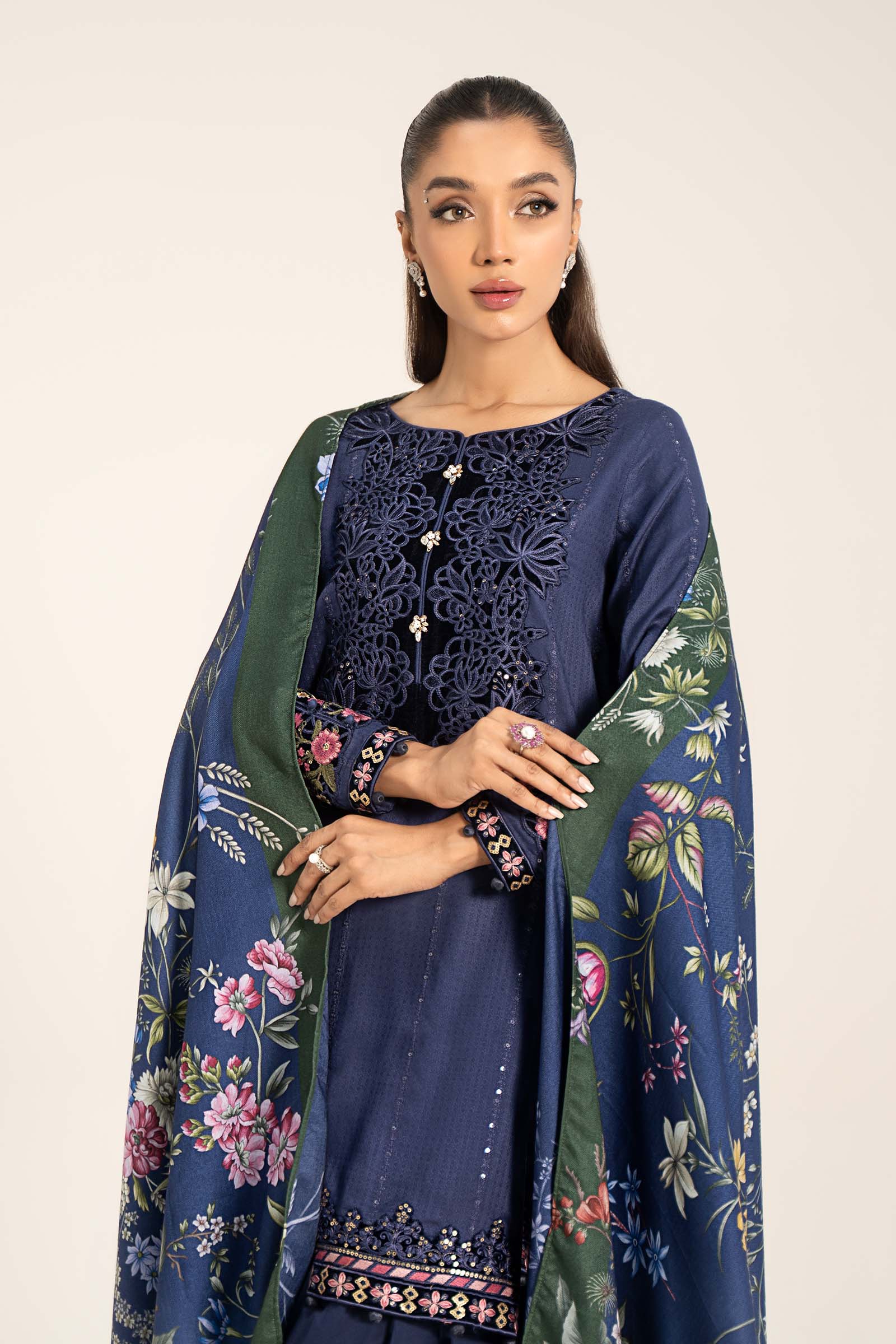 Maira B | Ready to Wear | DW-W24-150 Blue by Maria Faisal - Registered Vendor of : Maria B - type : Wedding Dress - 100% original wedding dresses