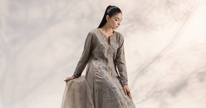 Maira B | Ready to Wear | DW-W24-159 Grey by Maria Faisal - Registered Vendor of : Maria B - type : Wedding Dress - 100% original wedding dresses