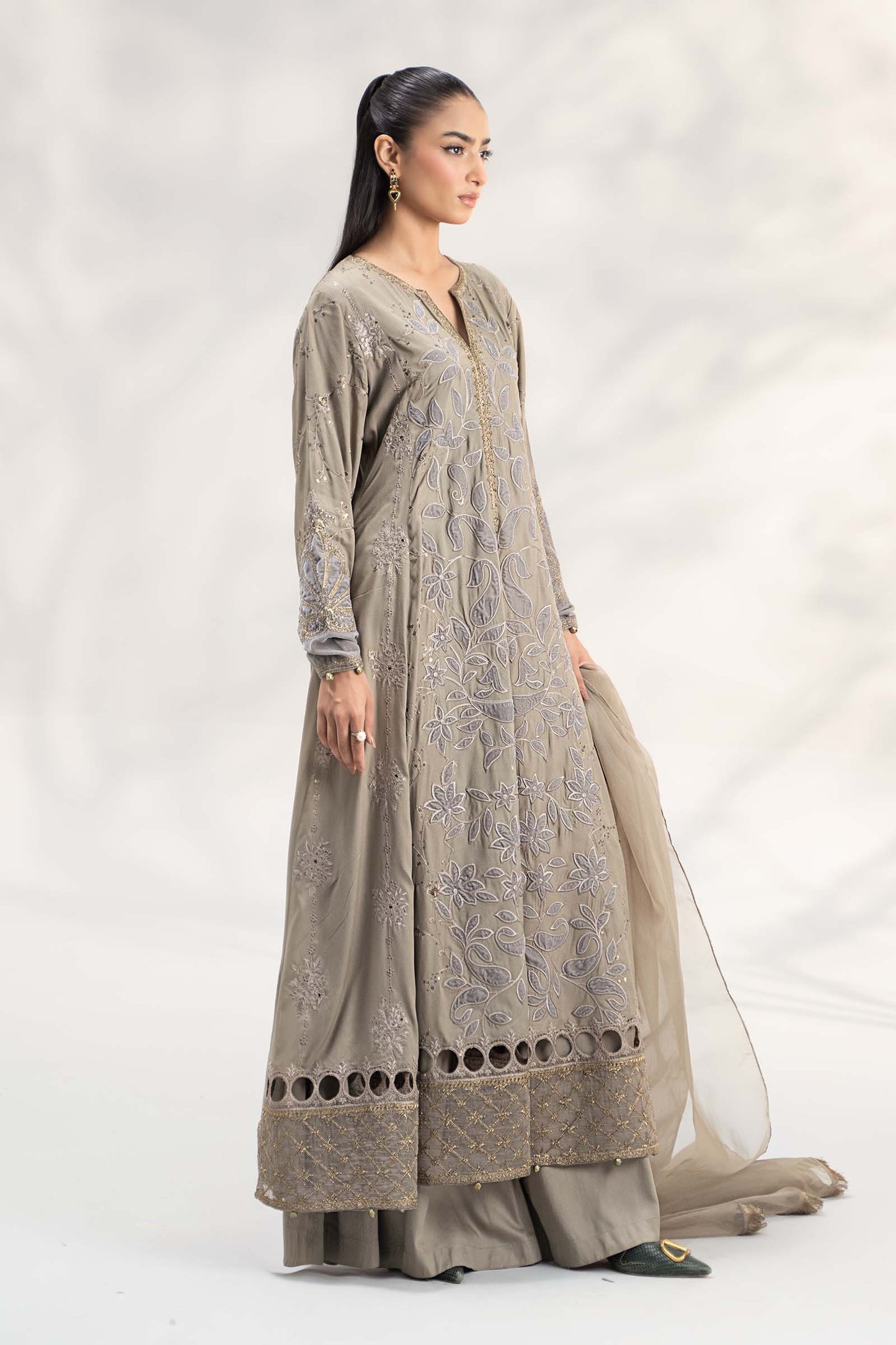 Maira B | Ready to Wear | DW-W24-159 Grey by Maria Faisal - Registered Vendor of : Maria B - type : Wedding Dress - 100% original wedding dresses