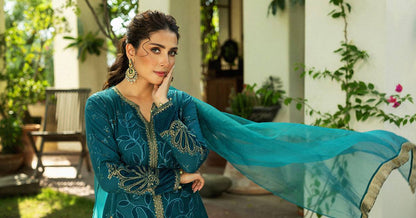 Maira B | Ready to Wear | DW-W24-159 Teal by Maria Faisal - Registered Vendor of : Maria B - type : Wedding Dress - 100% original wedding dresses