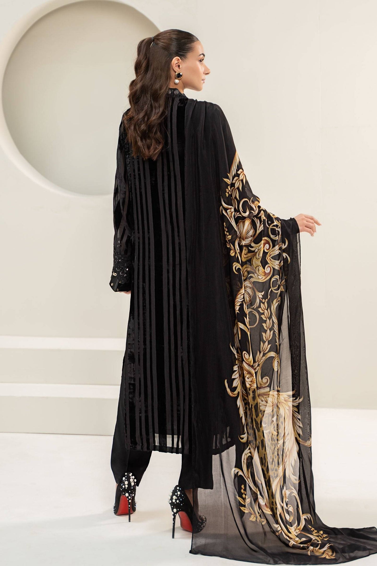 Maira B | Ready to Wear | DW-W24-173 Black by Maria Faisal - Registered Vendor of : Maria B - type : Wedding Dress - 100% original wedding dresses