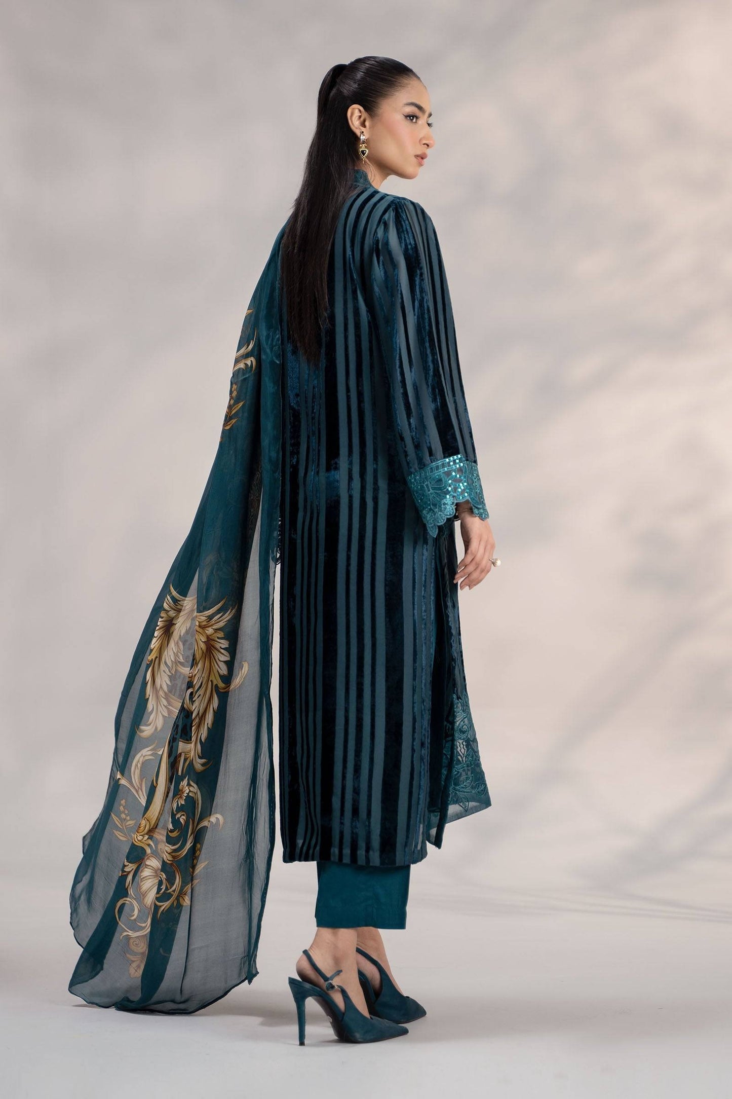 Maira B | Ready to Wear | DW-W24-173 Teal by Maria Faisal - Registered Vendor of : Maria B - type : Wedding Dress - 100% original wedding dresses
