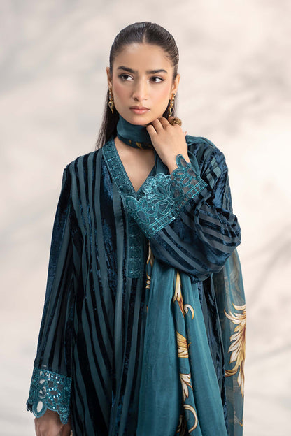 Maira B | Ready to Wear | DW-W24-173 Teal by Maria Faisal - Registered Vendor of : Maria B - type : Wedding Dress - 100% original wedding dresses