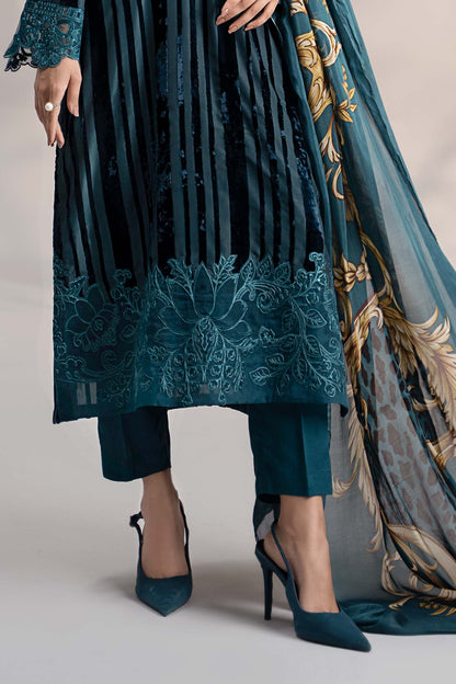 Maira B | Ready to Wear | DW-W24-173 Teal by Maria Faisal - Registered Vendor of : Maria B - type : Wedding Dress - 100% original wedding dresses