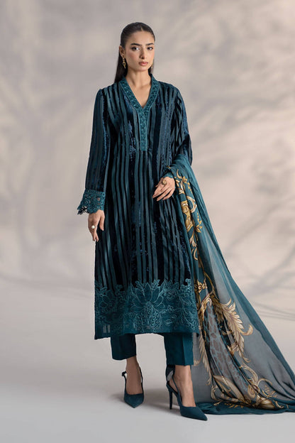 Maira B | Ready to Wear | DW-W24-173 Teal by Maria Faisal - Registered Vendor of : Maria B - type : Wedding Dress - 100% original wedding dresses