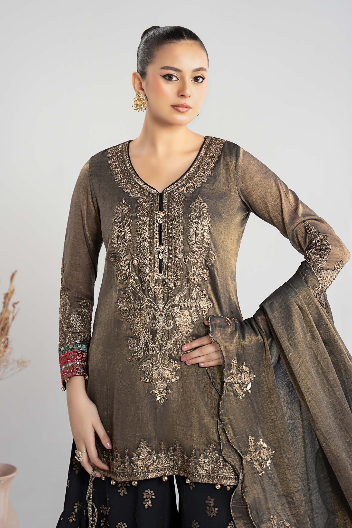 Maria B | Pre Fall Dresses | 3 Piece Embroidered Masoori Suit ZB - Ladies Clothes - Maria Faisal