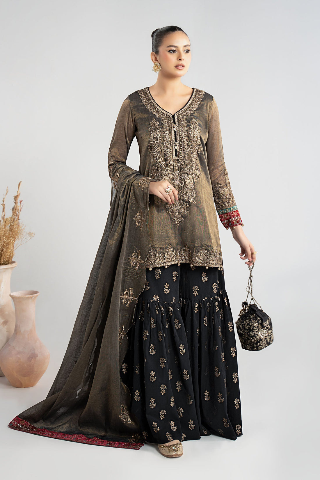 Maria B | Pre Fall Dresses | 3 Piece Embroidered Masoori Suit ZB - Ladies Clothes - Maria Faisal