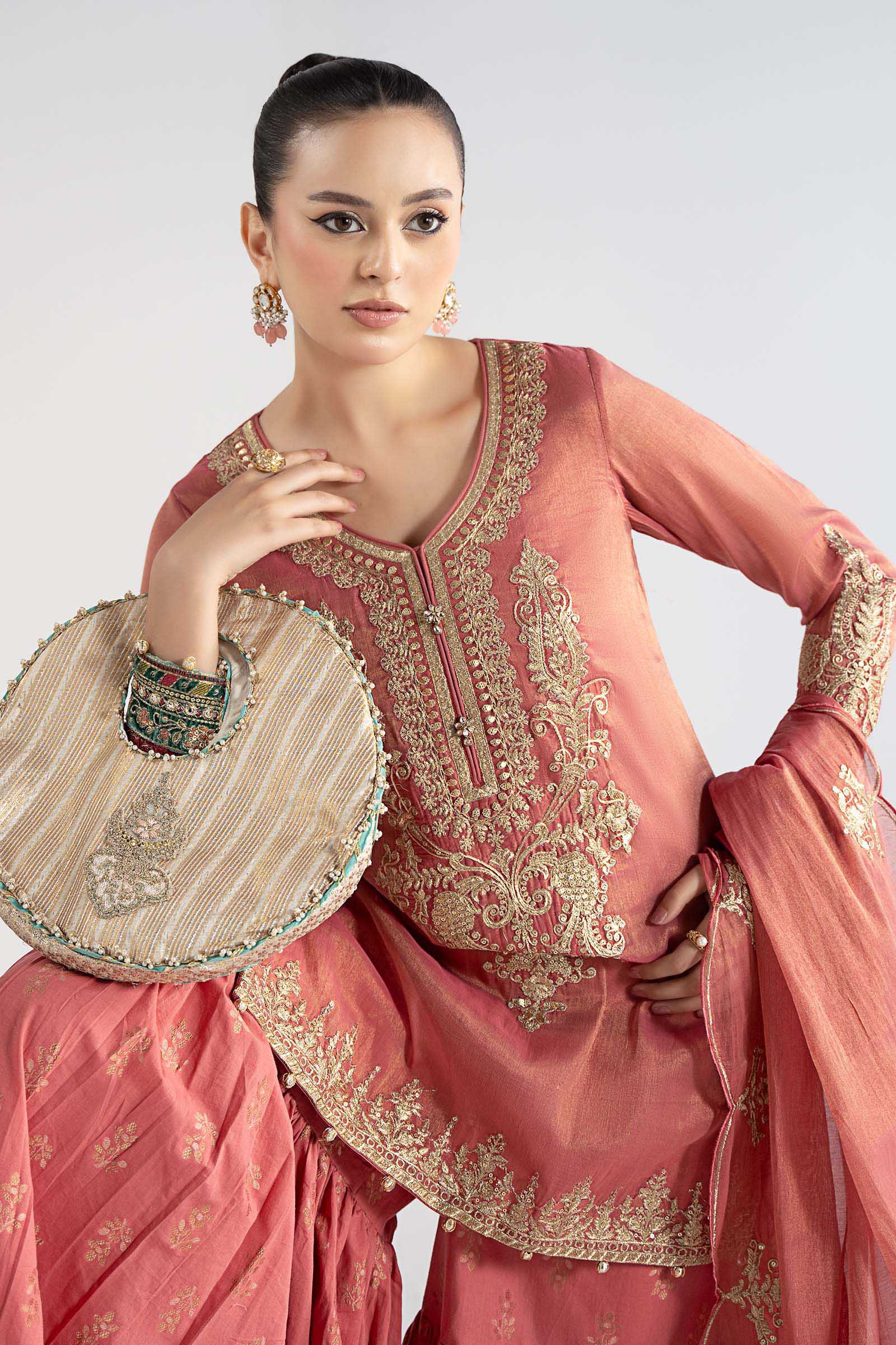 Maria B | Pre Fall Dresses | 3 Piece Embroidered Masoori Suit ZD - Ladies Clothes - Maria Faisal