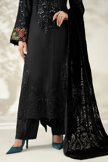 Maria B | Luxury Winter Pret 25 | DW-W25-20-Black - Ladies Clothes - Maria Faisal