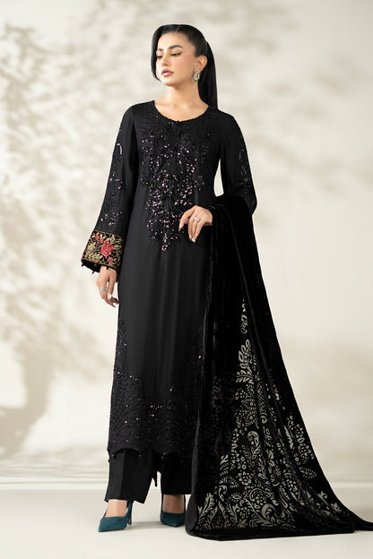 Maria B | Pre Fall Dresses | 3 Piece Embroidered Linen Suit UU - Ladies Clothes - Maria Faisal