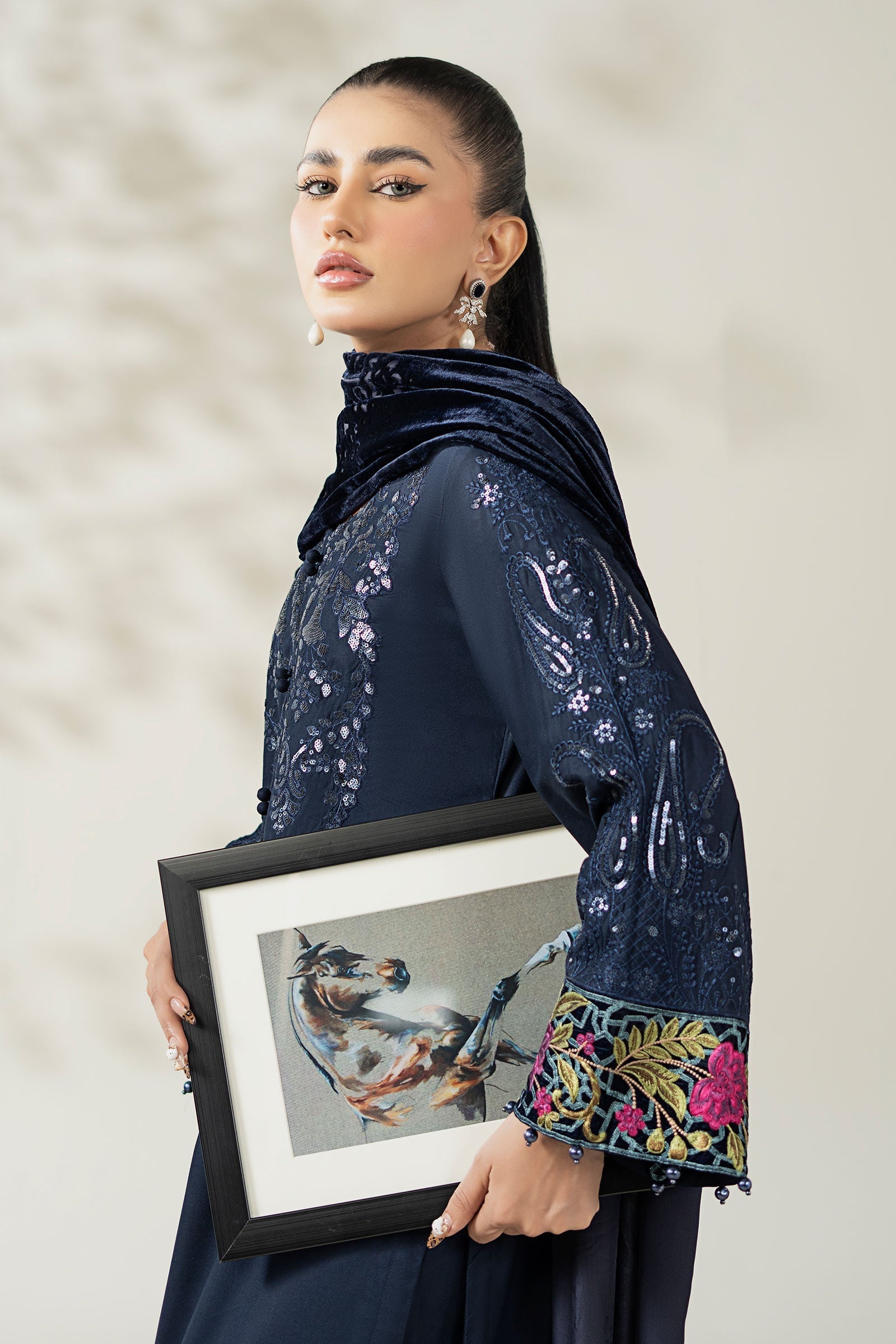 Maria B | Luxury Winte r Pret 25 |DW-W25-20-Blue - Ladies Clothes - Maria Faisal