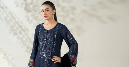 Maria B | Luxury Winte r Pret 25 |DW-W25-20-Blue - Ladies Clothes - Maria Faisal