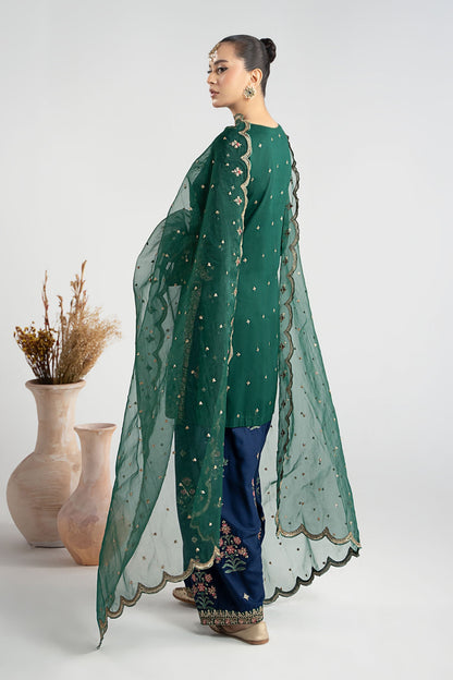 Maria B | Pre Fall Dresses | 3 Piece Embroidered Linen Suit ZC - Ladies Clothes - Maria Faisal