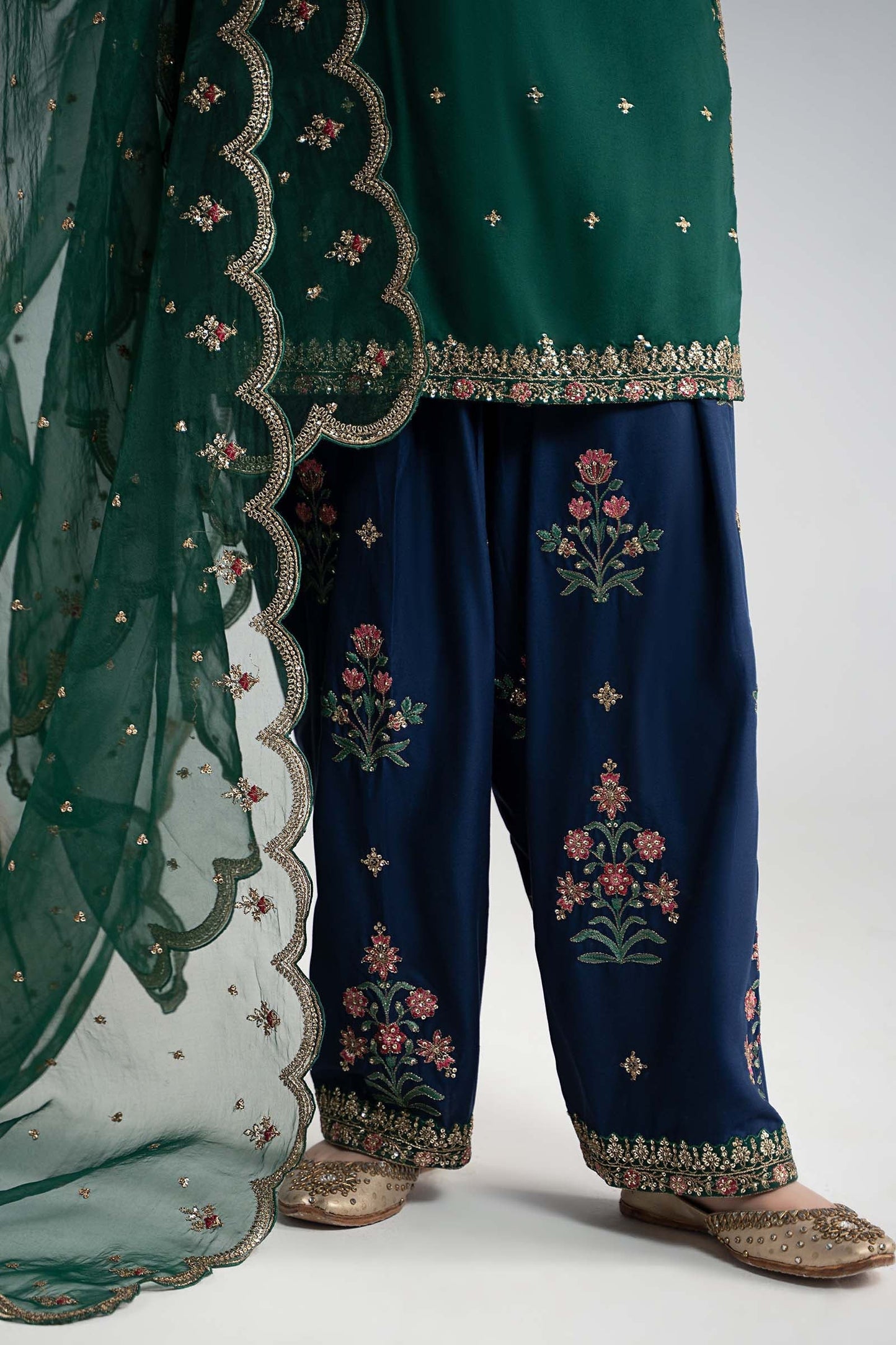 Maria B | Luxury Winter Pret 25 | DW-W25-27-Green - Ladies Clothes - Maria Faisal