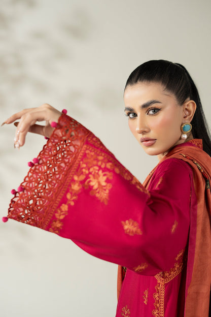 Maria B | Luxury Winter Pret 25 | DW-W25-46-Hot Pink - Ladies Clothes - Maria Faisal