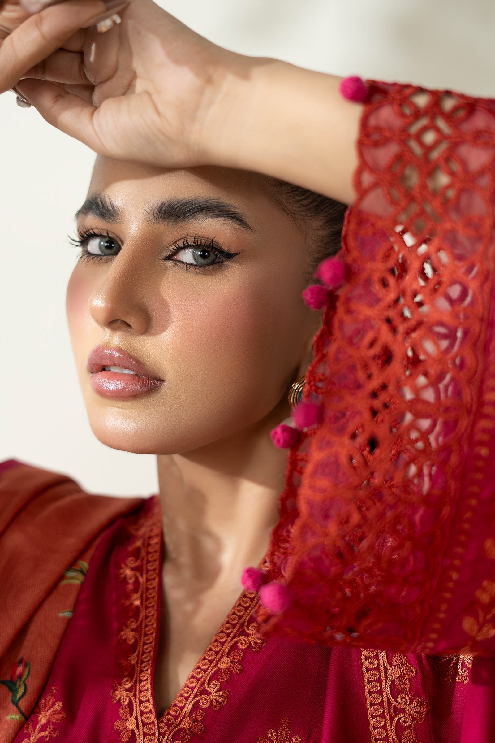 Maria B | Luxury Winter Pret 25 | DW-W25-46-Hot Pink - Ladies Clothes - Maria Faisal