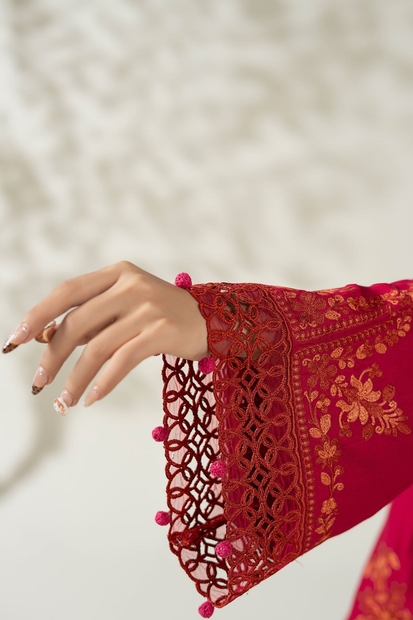 Maria B | Luxury Winter Pret 25 | DW-W25-46-Hot Pink - Ladies Clothes - Maria Faisal