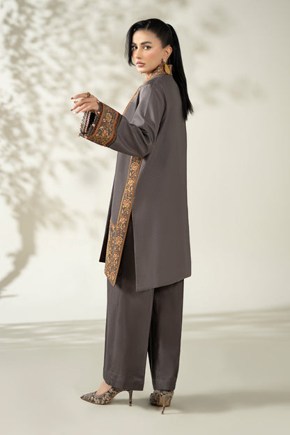 Maria B | Luxury Winter Pret 25 | DW-W25-49-Grey - Ladies Clothes - Maria Faisal