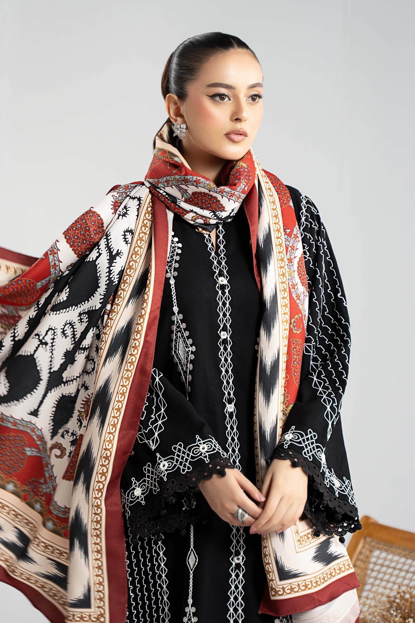 Maria B | Luxury Winter Pret 25 | DW-W25-51-Black - Ladies Clothes - Maria Faisal