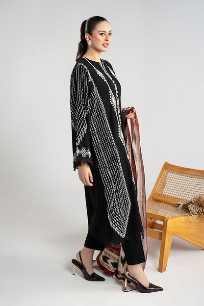 Maria B | Luxury Winter Pret 25 | DW-W25-51-Black - Ladies Clothes - Maria Faisal