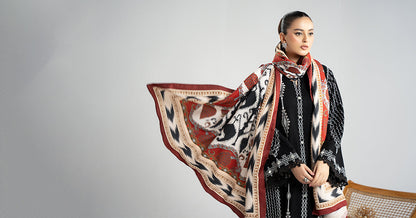 Maria B | Luxury Winter Pret 25 | DW-W25-51-Black - Ladies Clothes - Maria Faisal