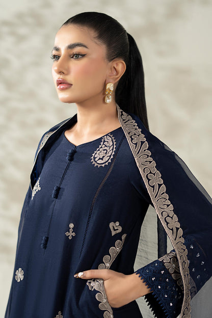 Maria B | Luxury Winter Pret 25 | DW-W25-54-Blue - Ladies Clothes - Maria Faisal