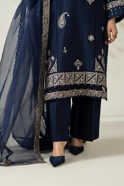 Maria B | Luxury Winter Pret 25 | DW-W25-54-Blue - Ladies Clothes - Maria Faisal