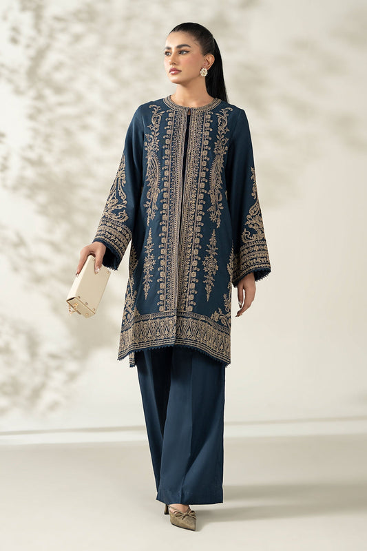 Maria B | Luxury Winter Pret 25 | DW-W25-58-Blue - Ladies Clothes - Maria Faisal