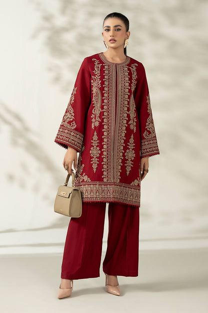 Maria B | Pre Fall Dresses | 3 Piece Embroidered Khaddar Suit ZB - Ladies Clothes - Maria Faisal