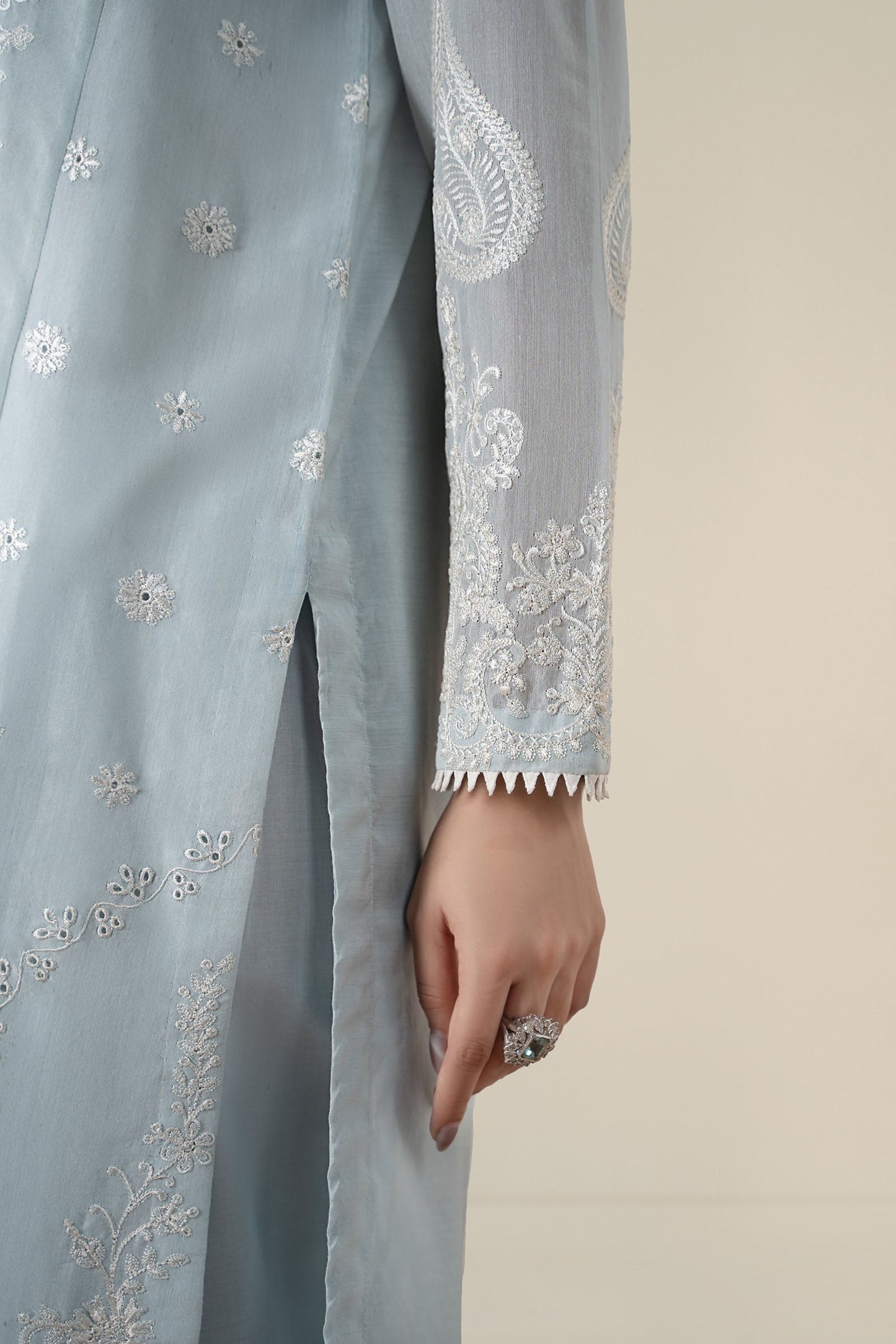 Maria B | Luxury Winter Pret 25 | DW-EA25-76-Blue - Ladies Clothes - Maria Faisal