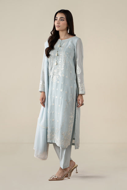 Maria B | Luxury Winter Pret 25 | DW-EA25-76-Blue - Ladies Clothes - Maria Faisal