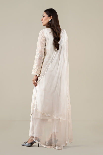 Maria B | Pre Fall Dresses | 3 Piece Embroidered Paper Cotton Suit AA - Ladies Clothes - Maria Faisal