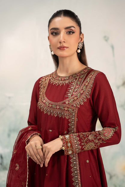 Maira B | Ready to Wear | DW-EF25-40 Maroon by Maria Faisal - Registered Vendor of : Maria B - type : Wedding Dress - 100% original wedding dresses