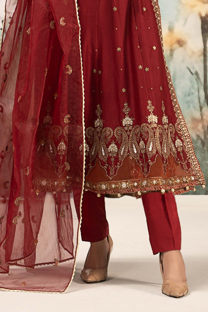 Maira B | Ready to Wear | DW-EF25-40 Maroon by Maria Faisal - Registered Vendor of : Maria B - type : Wedding Dress - 100% original wedding dresses